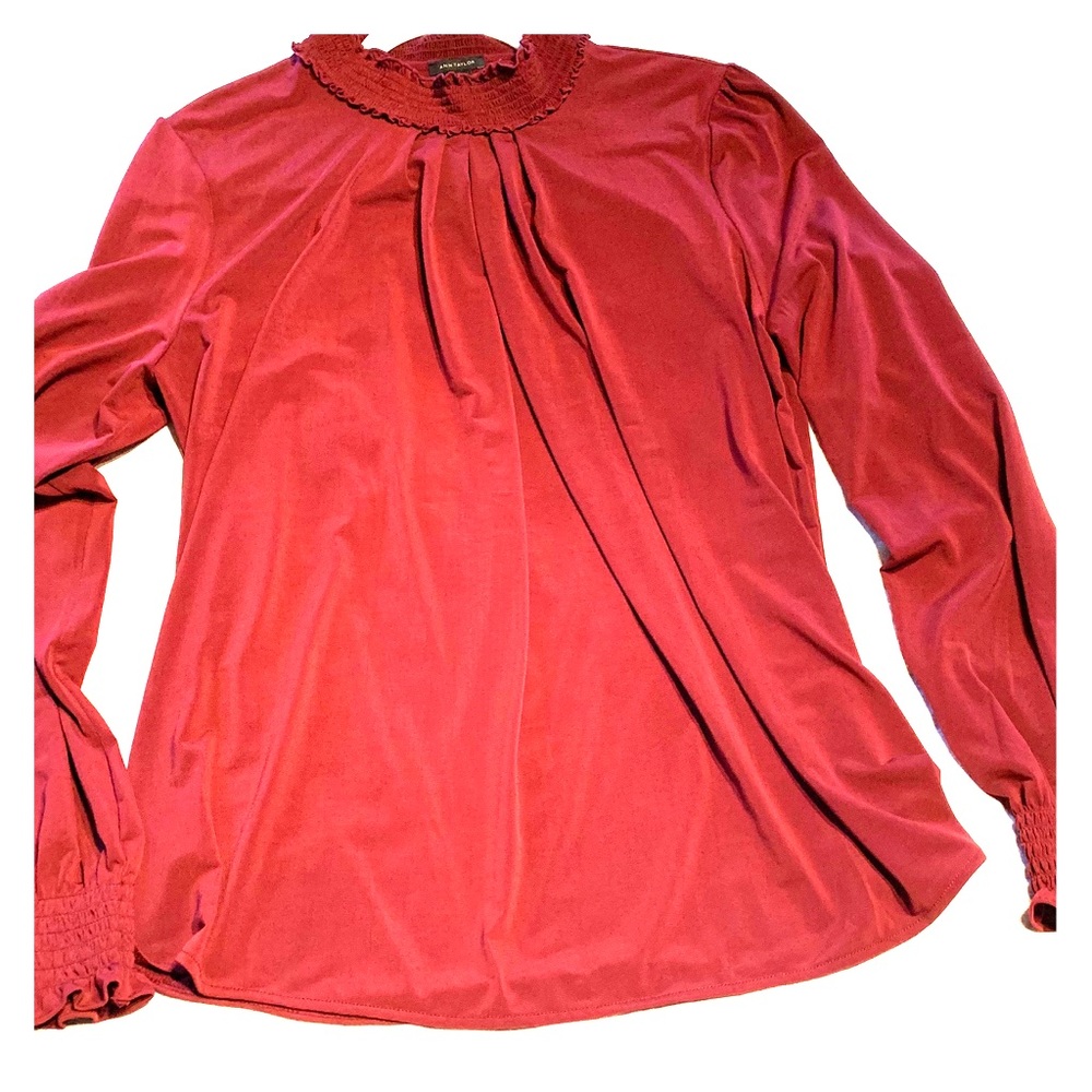 Burgundy long sleeve blouse